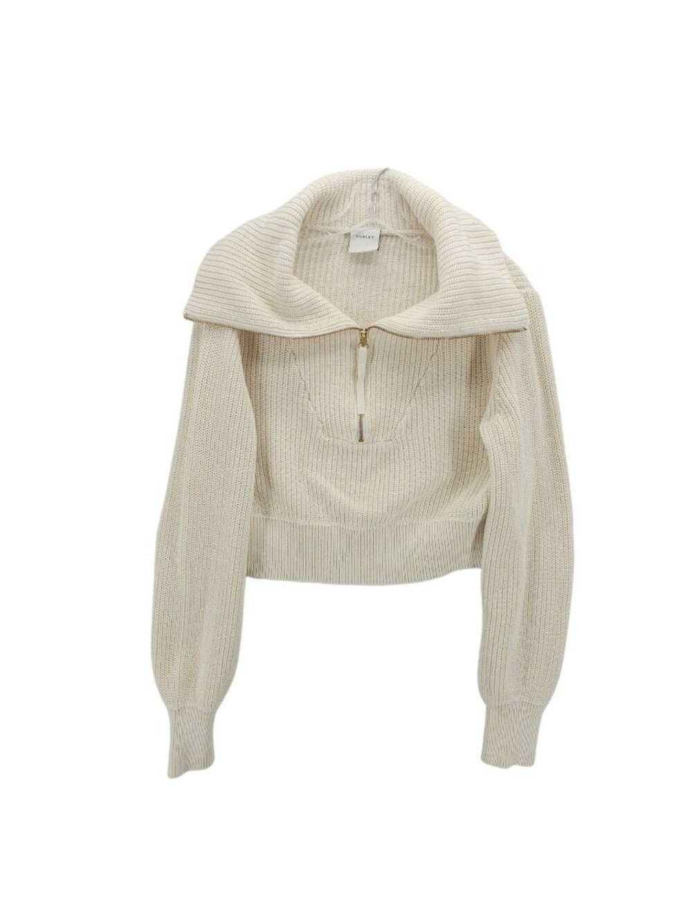 VARLEY Mentone Half Zip Sweater Chunky Knit Egret White Size XS